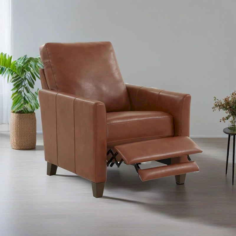 Pablo Caramel Faux Leather Modern Recliner