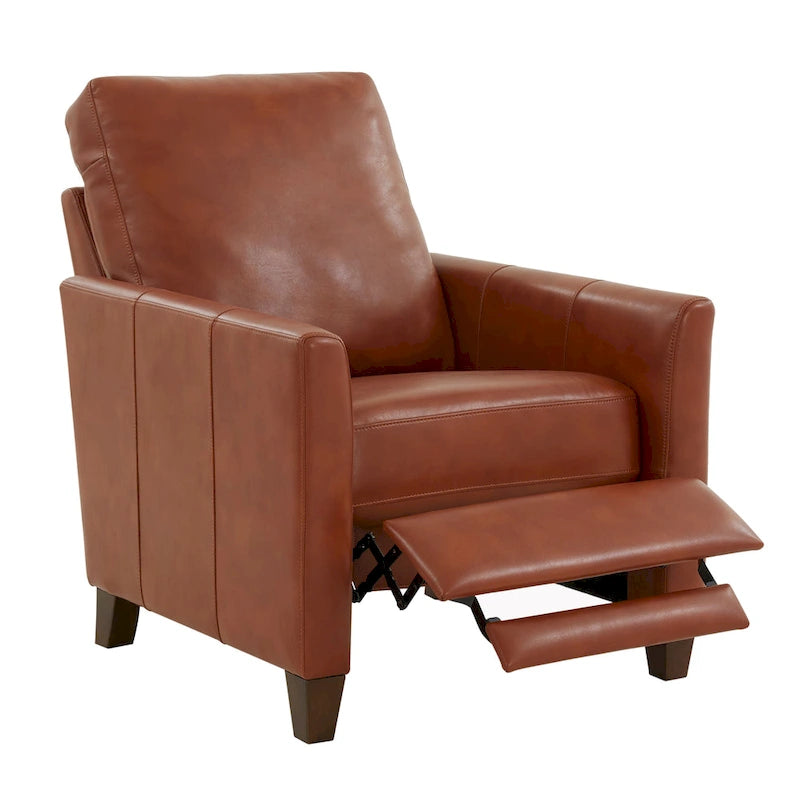 Fauteuil inclinable moderne Pablo Caramel en similicuir caramel