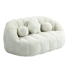 Fauteuil lounge blanc 63,78 recouvert de chenille et garni de mousse haute densité