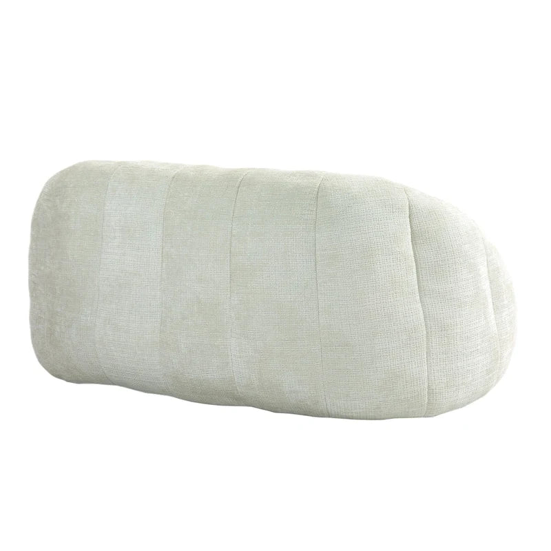 Fauteuil lounge blanc 63,78 recouvert de chenille et garni de mousse haute densité