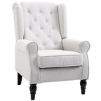 Cream White Modern 29.3 High Back Tufted Accent Chair with Wingback Design