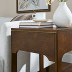 Table d'appoint relevable de style Mid-Century Modern, petite table de chevet avec étagère de rangement