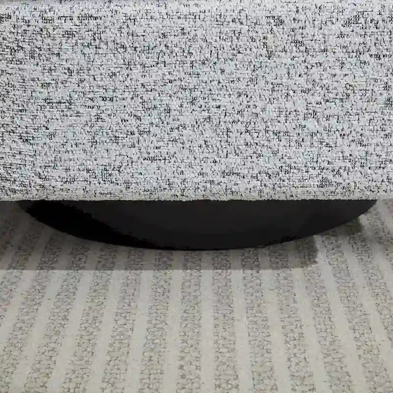 Fauteuil pivotant d'appoint en chenille blanche et noire de 80 cm avec structure en bois massif