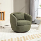 Fauteuil pivotant rembourré avec rangement, style moderne, pour salon, chambre, bureau ou coin lecture.