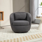 Fauteuil pivotant rembourré avec rangement, style moderne, pour salon, chambre, bureau ou coin lecture.
