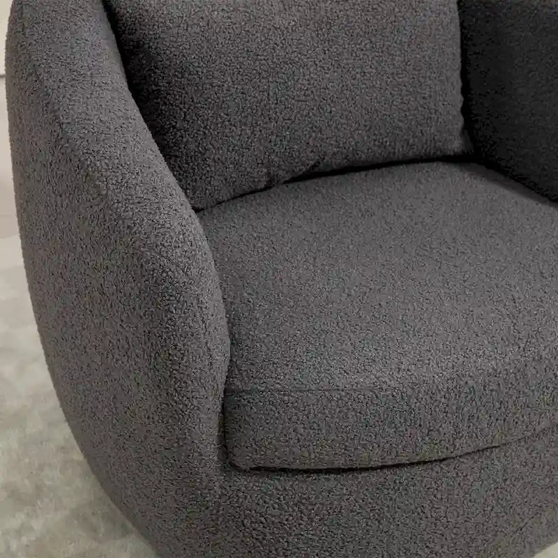 Fauteuil pivotant rembourré avec rangement, style moderne, pour salon, chambre, bureau ou coin lecture.