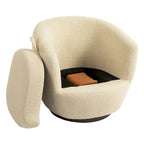 Fauteuil pivotant rembourré avec rangement, style moderne, pour salon, chambre, bureau ou coin lecture.