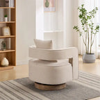 Fauteuil pivotant d'appoint de 29,1 cm avec base en bois vieilli