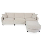 Canapé 4 places spacieux beige 107,87 avec pouf amovible