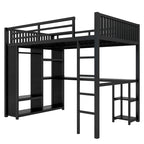 Cadre de lit mezzanine XL avec armoire intégrée