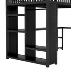 Cadre de lit mezzanine XL avec armoire intégrée