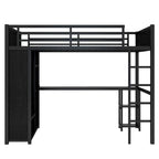 Cadre de lit mezzanine XL avec armoire intégrée