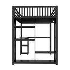 Cadre de lit mezzanine XL avec armoire intégrée