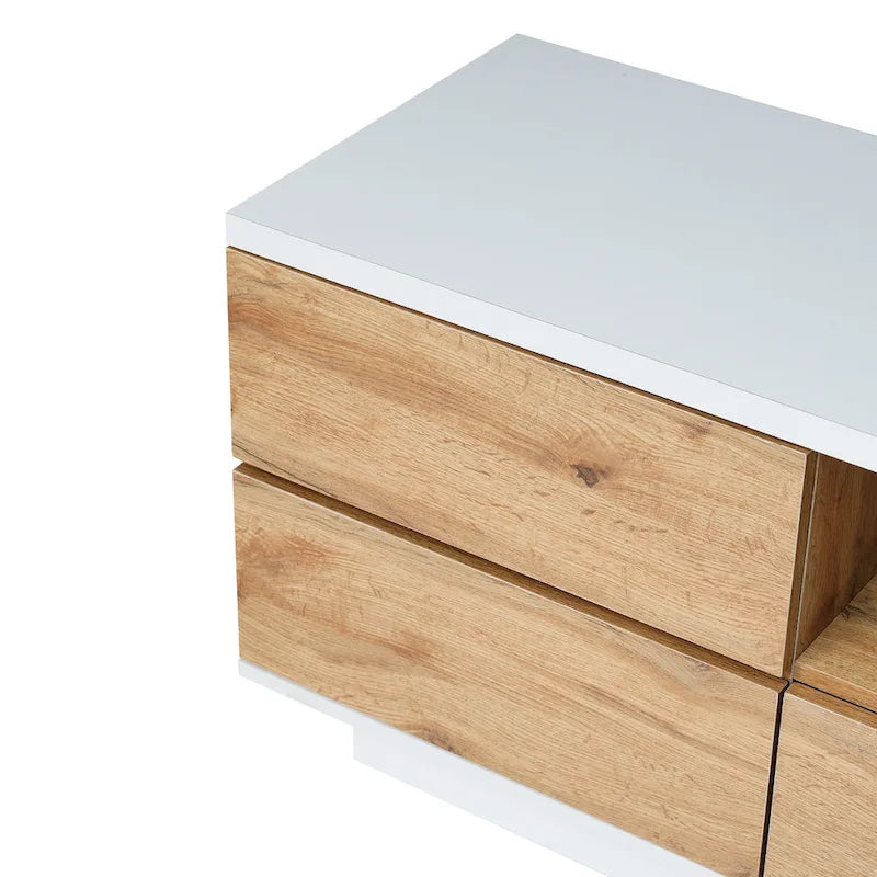 Meuble TV moderne Adley de 80 pouces avec rangement dissimulé par GDFStudio