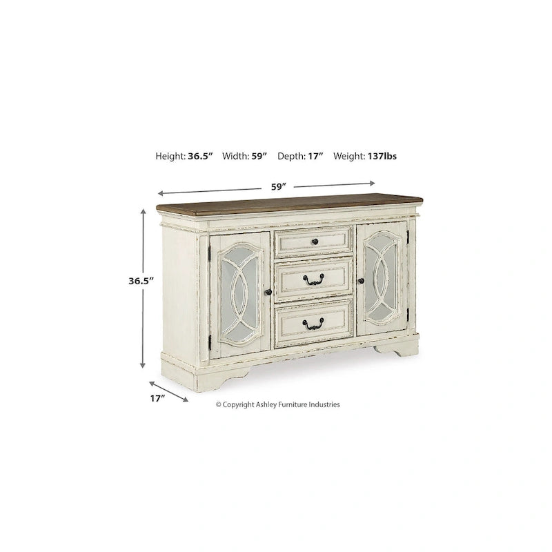 Ensemble de salle à manger 8 pièces blanc/brun Signature Design by Ashley Realyn