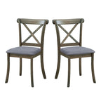 Ensemble de 2 chaises de salle à manger en bois à dossier en X