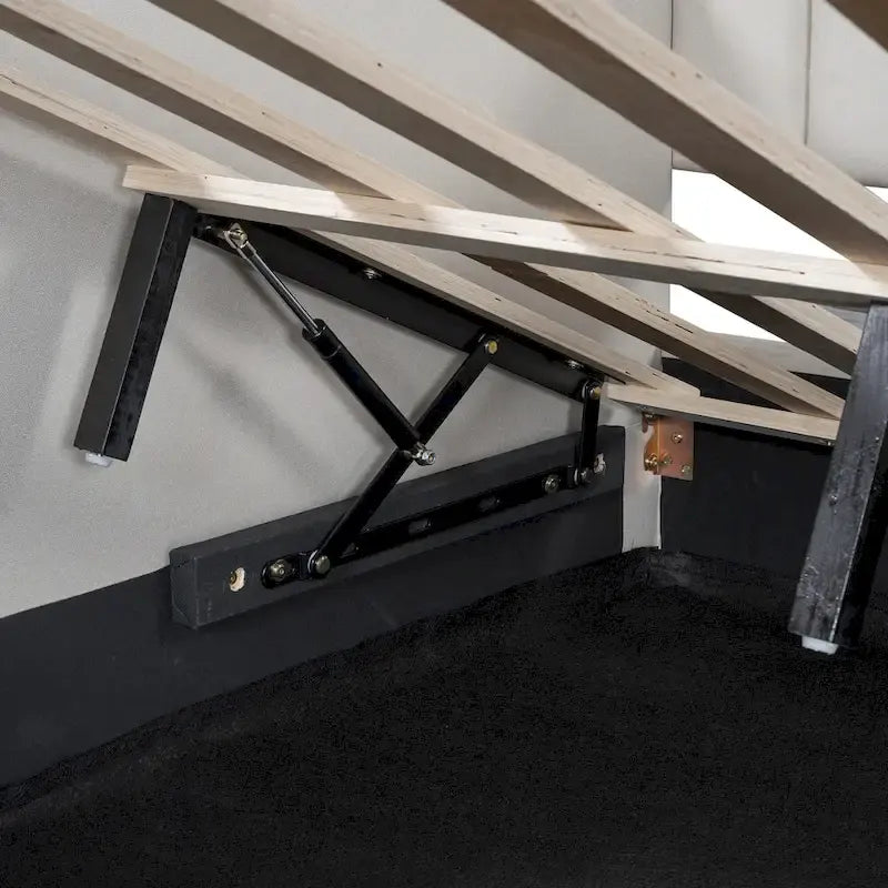 Lit de jour rembourré avec rangement escamotable et barrière de sécurité irrégulière, canapé-lit deux places pour chambre ou salon