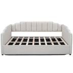 Lit de jour rembourré avec rangement escamotable et barrière de sécurité irrégulière, canapé-lit deux places pour chambre ou salon