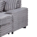 Fauteuil méridienne surdimensionné en velours côtelé Symphony 67W avec porte-gobelets et port de chargement USB