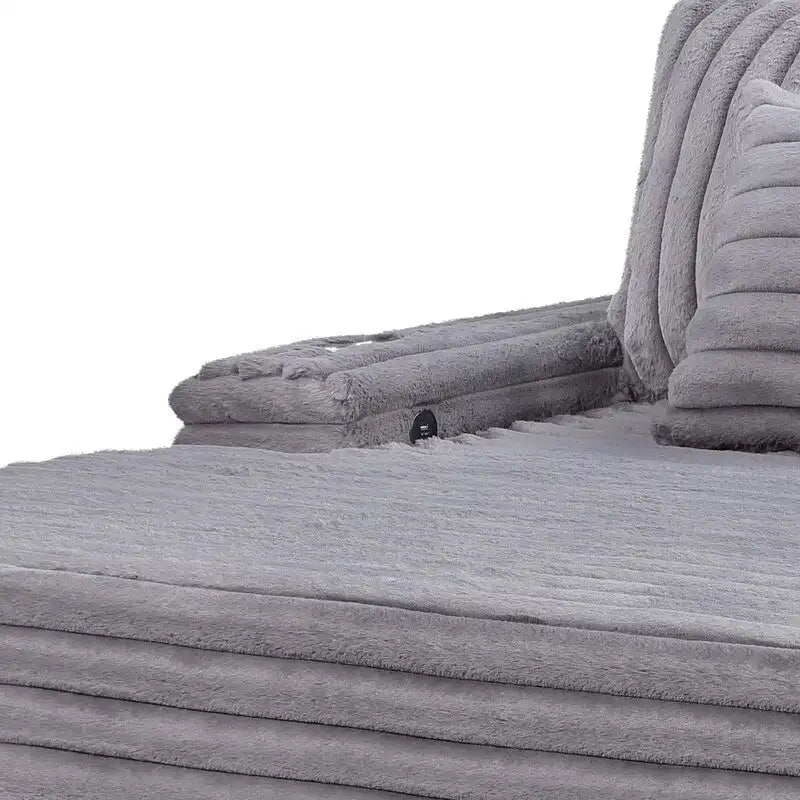 Fauteuil méridienne surdimensionné en velours côtelé Symphony 67W avec porte-gobelets et port de chargement USB