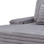 Fauteuil méridienne surdimensionné en velours côtelé Symphony 67W avec porte-gobelets et port de chargement USB