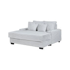 Fauteuil méridienne surdimensionné en velours côtelé Symphony 67W avec porte-gobelets et port de chargement USB