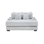 Fauteuil méridienne surdimensionné en velours côtelé Symphony 67W avec porte-gobelets et port de chargement USB