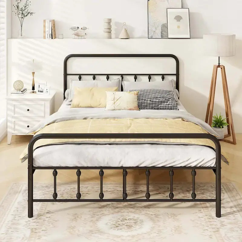 Cadre de lit Costway pour lit double/queen/king avec tête de lit intégrée