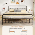 Cadre de lit Costway pour lit double/queen/king avec tête de lit intégrée