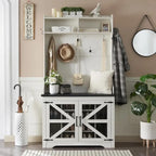 Banc d'entrée de style ferme de 42 pouces de large avec porte-manteau et armoire de vestiaire