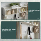 Banc d'entrée de style ferme de 42 pouces de large avec porte-manteau et armoire de vestiaire