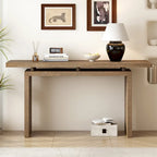 Console en placage de frêne, style moderne et épuré, plateau au design astucieux, idéale pour une entrée ou un couloir.