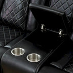 Ensemble de canapés inclinables modernes en cuir 3 pièces avec éclairage LED et chargeur sans fil