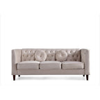 Canapé Chesterfield classique en velours avec pieds en bois, US PRIDE FURNITURE