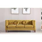 Canapé Chesterfield classique en velours avec pieds en bois, US PRIDE FURNITURE