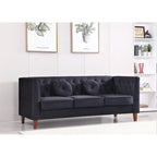 Canapé Chesterfield classique en velours avec pieds en bois, US PRIDE FURNITURE