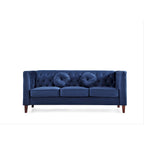 Canapé Chesterfield classique en velours avec pieds en bois, US PRIDE FURNITURE