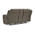 Fauteuil inclinable manuel double Larson, canapé deux places surdimensionné, similicuir marron