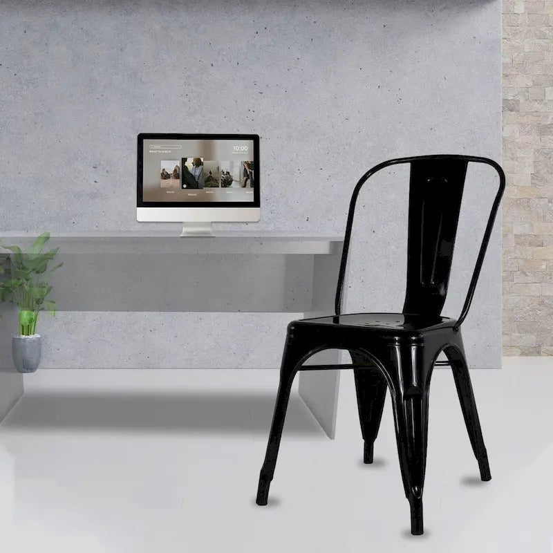 Chaises sans accoudoirs style industriel pour restaurants et cafés - Vente en gros (lot de 10)