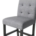 Ensemble de salle à manger 5 pièces, hauteur comptoir, comprenant une table rectangulaire en bois et 4 chaises rembourrées à dossier haut.