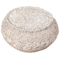 Pouf ottoman beige en coton de 50 cm (20 pouces) avec motif géométrique pour salon