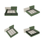 Lit rembourré King Size avec compartiments de rangement et pied de lit