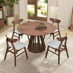 5-piece Modern Dining Table Chairs Set Kitchen Wooden Dining Table Casual Dining Table with 4 Upholstered Dining Chairs