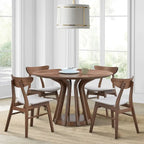 Ensemble table et chaises de salle à manger modernes 5 pièces, table de salle à manger en bois pour cuisine décontractée avec 4 chaises de salle à manger rembourrées