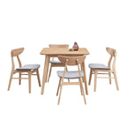 Ensemble table et chaises de salle à manger modernes 5 pièces, table de salle à manger en bois pour cuisine décontractée avec 4 chaises de salle à manger rembourrées