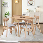 Ensemble table et chaises de salle à manger modernes 5 pièces, table de salle à manger en bois pour cuisine décontractée avec 4 chaises de salle à manger rembourrées