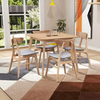 Ensemble table et chaises de salle à manger modernes 5 pièces, table de salle à manger en bois pour cuisine décontractée avec 4 chaises de salle à manger rembourrées