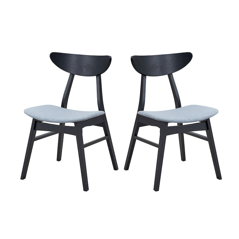 Ensemble table et chaises de salle à manger modernes 5 pièces, table de salle à manger en bois pour cuisine décontractée avec 4 chaises de salle à manger rembourrées