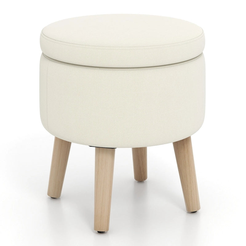 Pouf de rangement rond Costway avec plateau - Voir les détails