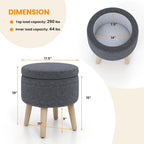 Pouf de rangement rond Costway avec plateau - Voir les détails